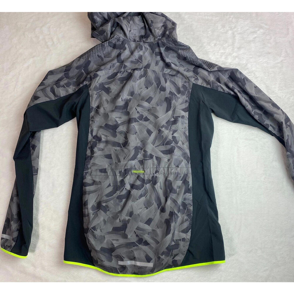 Nike Womens Feather Print Zip Up Lightweight Windbreaker Jacket Size Small Gray - Picture 5 of 5